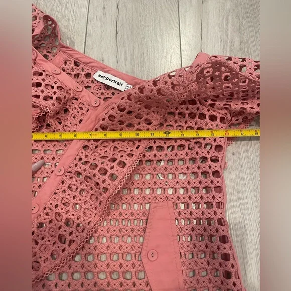 Self-Portrait Ruffled Heavy Lace Top - Picture 12 of 14